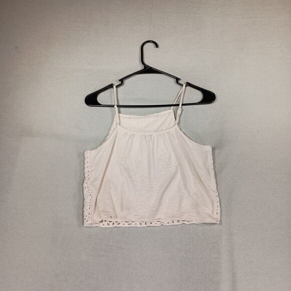 Lone On A Hanger Tops - Love On A Hanger Crochet Top Crop Halter Womens Small Boho Cottage Fairy